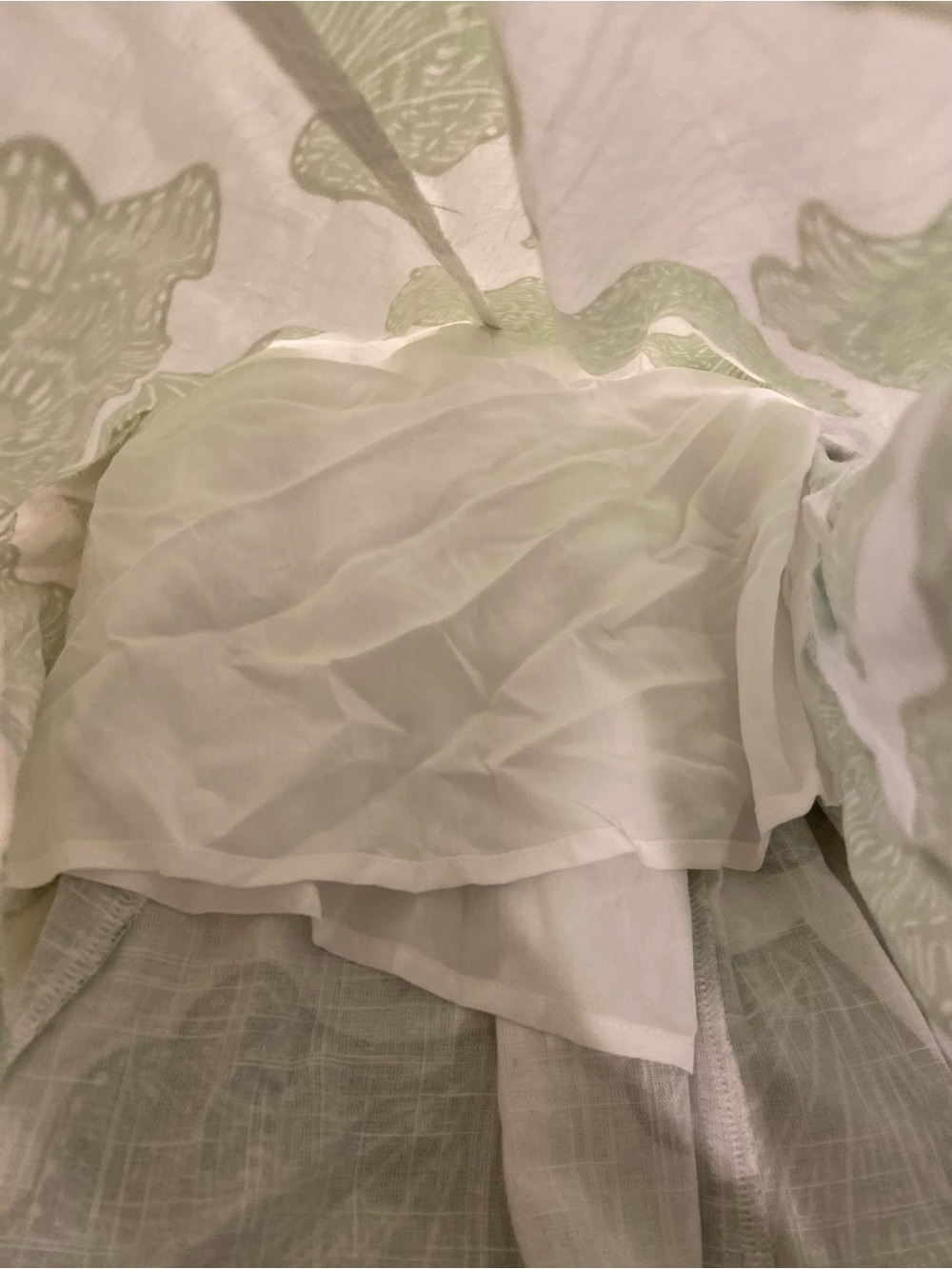 New Sage Green & Cream Coastal Seashell Print Midi Dress - Picture 6 of 6